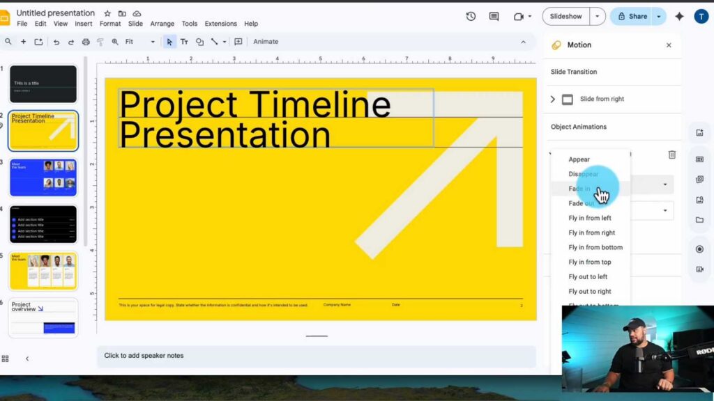 how To Add Transitions In Google Slides Pages + Objects